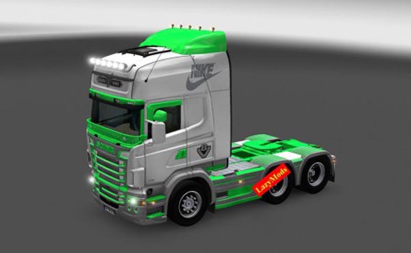 Scania RJL V8 Green and Gray Nike Skin