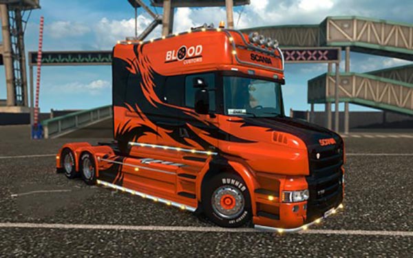 Scania T RJL Orange Tribal skin