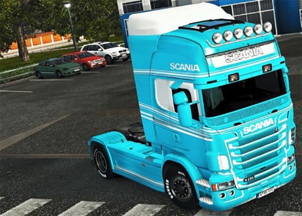 Light Blue and White paint for Scania RJL