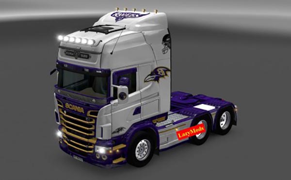 Scania RJL V8 Baltimore Ravens NFL Skin