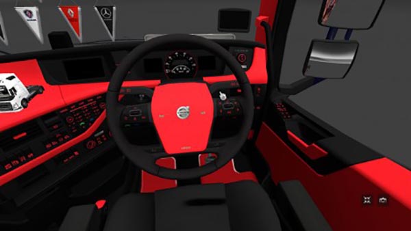 Volvo FH 2012 red and black Interior