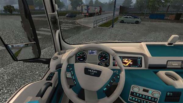 Man Tgx Teal White Interior + Dashboard