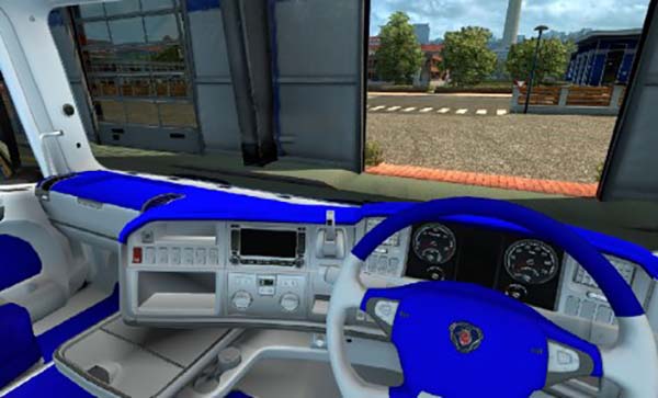 Scania R Interior Blue and White