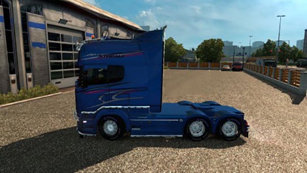 Scania RS RJL Blue Stream Skin + Interior