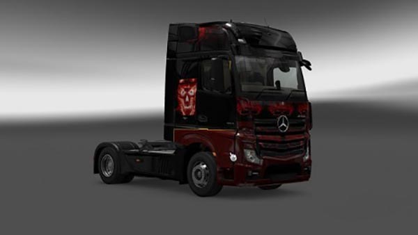 Mercedes Actros MP4 Red Skull Skin