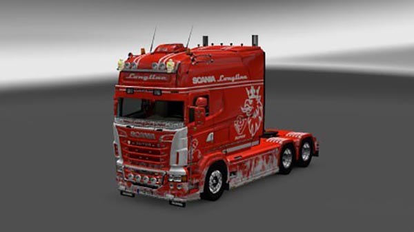 Scania RJL Longline Paintable Flame Skin