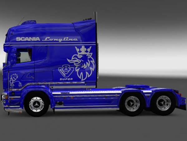 Scania RJL R Longline Paintable Stripes Skin