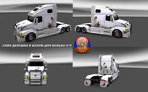 Volvo VNL 670 Girl In White Skin