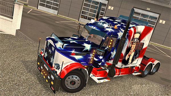 Peterbilt 389 USA Flag Skin