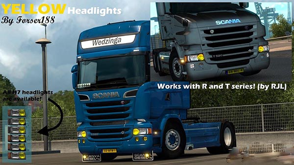 Yellow headlights for RJL