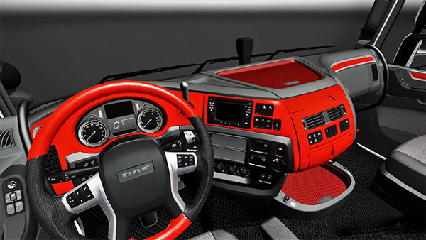 Custom Red interior for DAF XF Euro 6