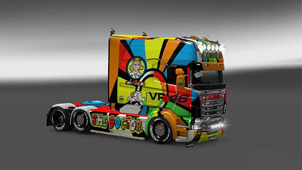 Skin Valentino Rossi Scania Rjl Longline